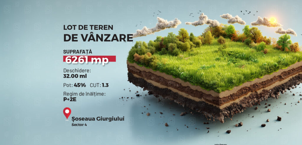 Teren intravilan 6.261 mp cu deschidere de 32 ml, Strada Tiparnitei, Sector 5, Bucuresti