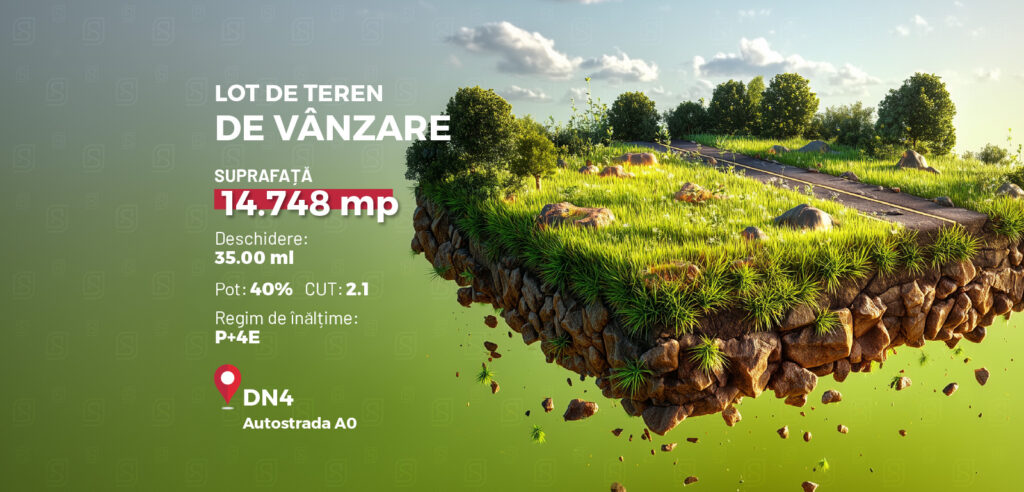Lot de teren de vanzare, 14.748 mp cu deschidere de 35 ml, DN4, Popesti-Leordeni