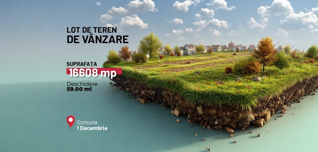 Teren intravilan 16.608 mp, locatie strategica – langa DN5, acces rapid A0, Com. 1 Decembrie