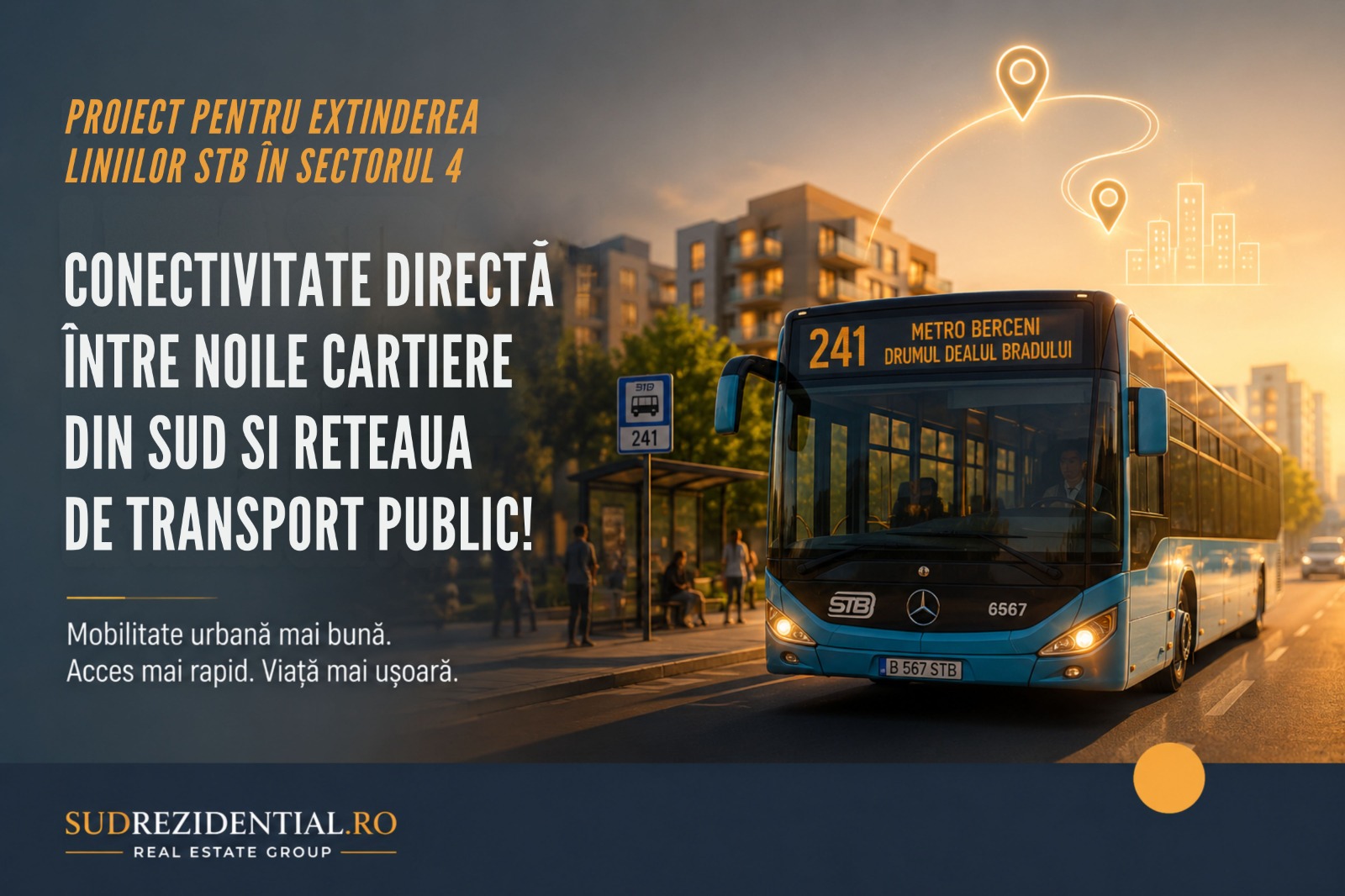 Proiect pentru extinderea liniilor STB in Sectorul 4 Bucuresti: Conectivitate directa intre noile cartiere din sud si reteaua de transport public! 1 extindere stb