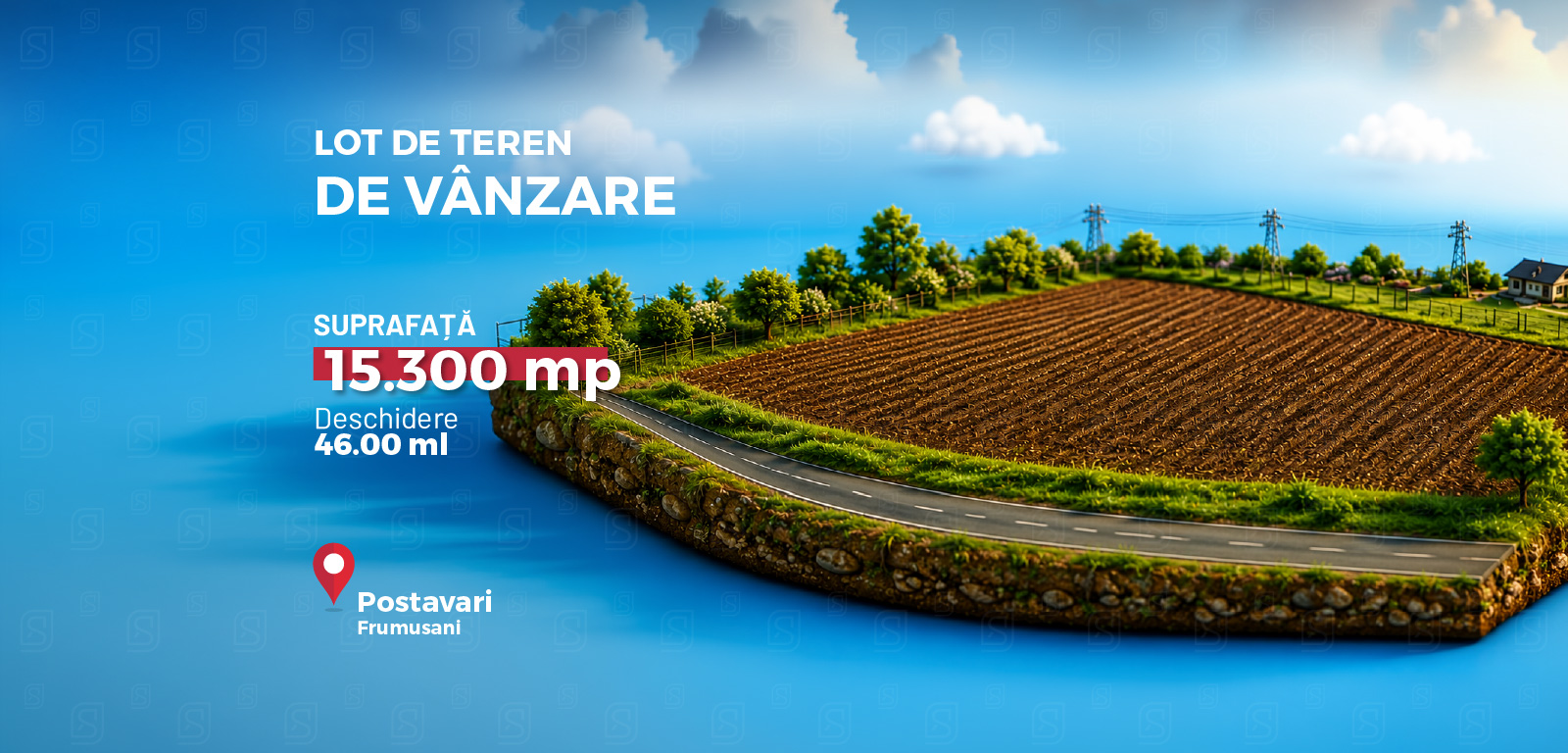 Teren intravilan de vânzare – 15.300 mp cu deschidere directă la DN4 | Frumușani – Postăvari
