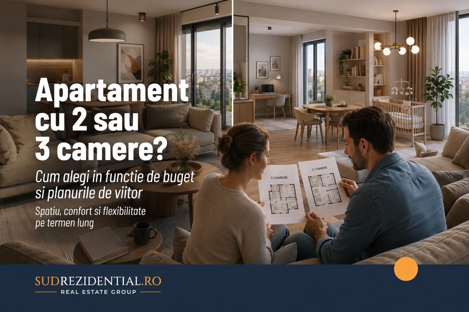 Apartament cu 2 sau 3 camere? Cum alegi in functie de buget si planurile de viitor