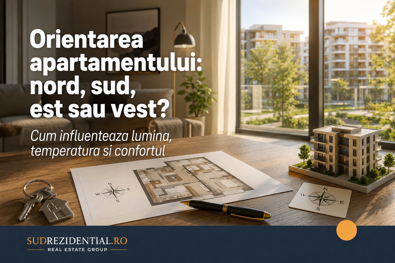 Orientarea apartamentului: nord, sud, est sau vest? Cum influenteaza lumina, temperatura si confortul 6 Orientarea apartamentului: nord, sud, est sau vest? Cum influenteaza lumina, temperatura si confortul