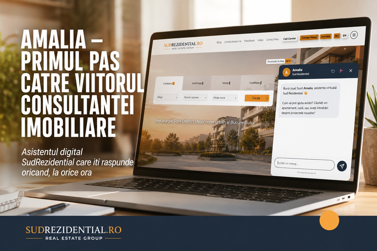 Amalia – primul pas catre viitorul consultantei imobiliare. Asistentul digital SudRezidential care iti raspunde oricand, la orice ora 4 Amalia – primul pas catre viitorul consultantei imobiliare. Asistentul digital SudRezidential care iti raspunde oricand, la orice ora