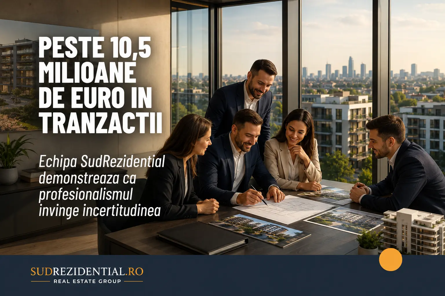 Peste 10,5 milioane de euro in tranzactii intr-una dintre cele mai dificile luni ale pietei imobiliare. Echipa SudRezidential demonstreaza ca profesionalismul invinge incertitudinea. 3 Peste 10,5 milioane de euro in tranzactii intr-una dintre cele mai dificile luni ale pietei imobiliare. Echipa SudRezidential demonstreaza ca profesionalismul invinge incertitudinea.