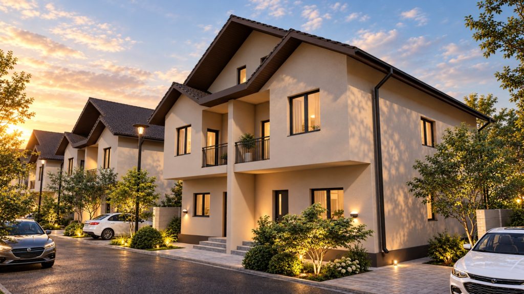 Vila duplex P+1+Pod, 4 camere, suprafete generoase si curte proprie | Ansamblu privat in Bragadiru
